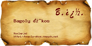 Bagoly Ákos névjegykártya